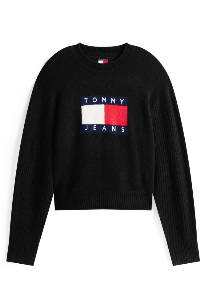 TJW MELANGE FLAG SWEA DW0DW21782 HEV BLACK HTR